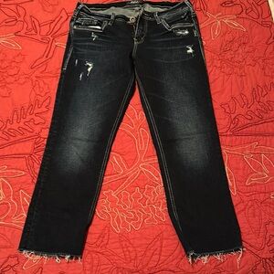 Silver Jeans Dark Wash Ankle Cropped Denim